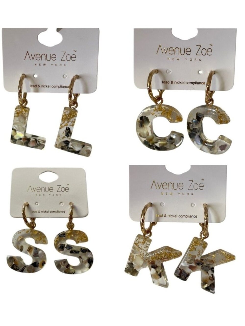 Initial Earrings by Avenue Zoe